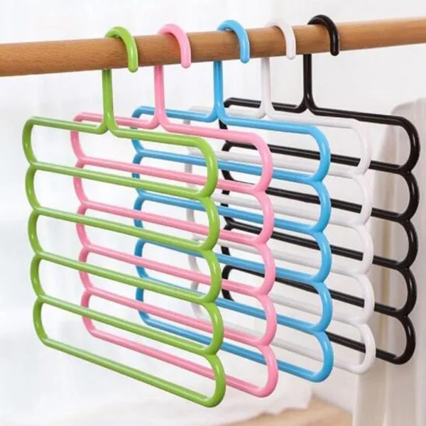 0587 5 in 1 Multipurpose Plastic Hanger, Assorted (5-Layer)