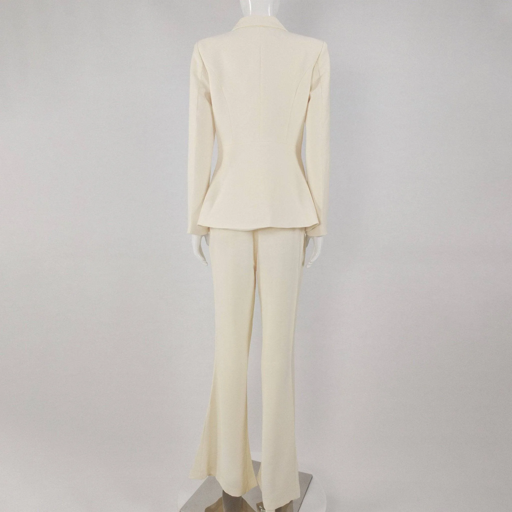 Ailani Plain Surplice Blazer With Flare Pants