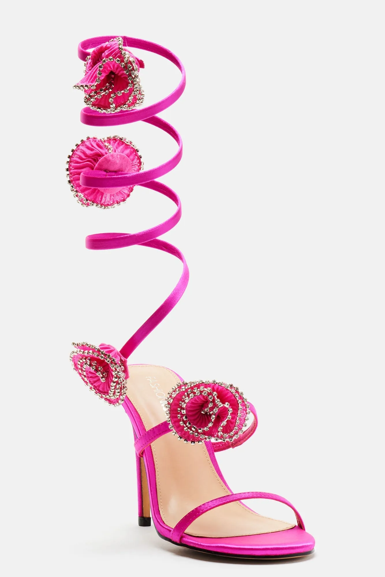 Amozae-After Midnight Wrap Up Heeled Sandals - Pink