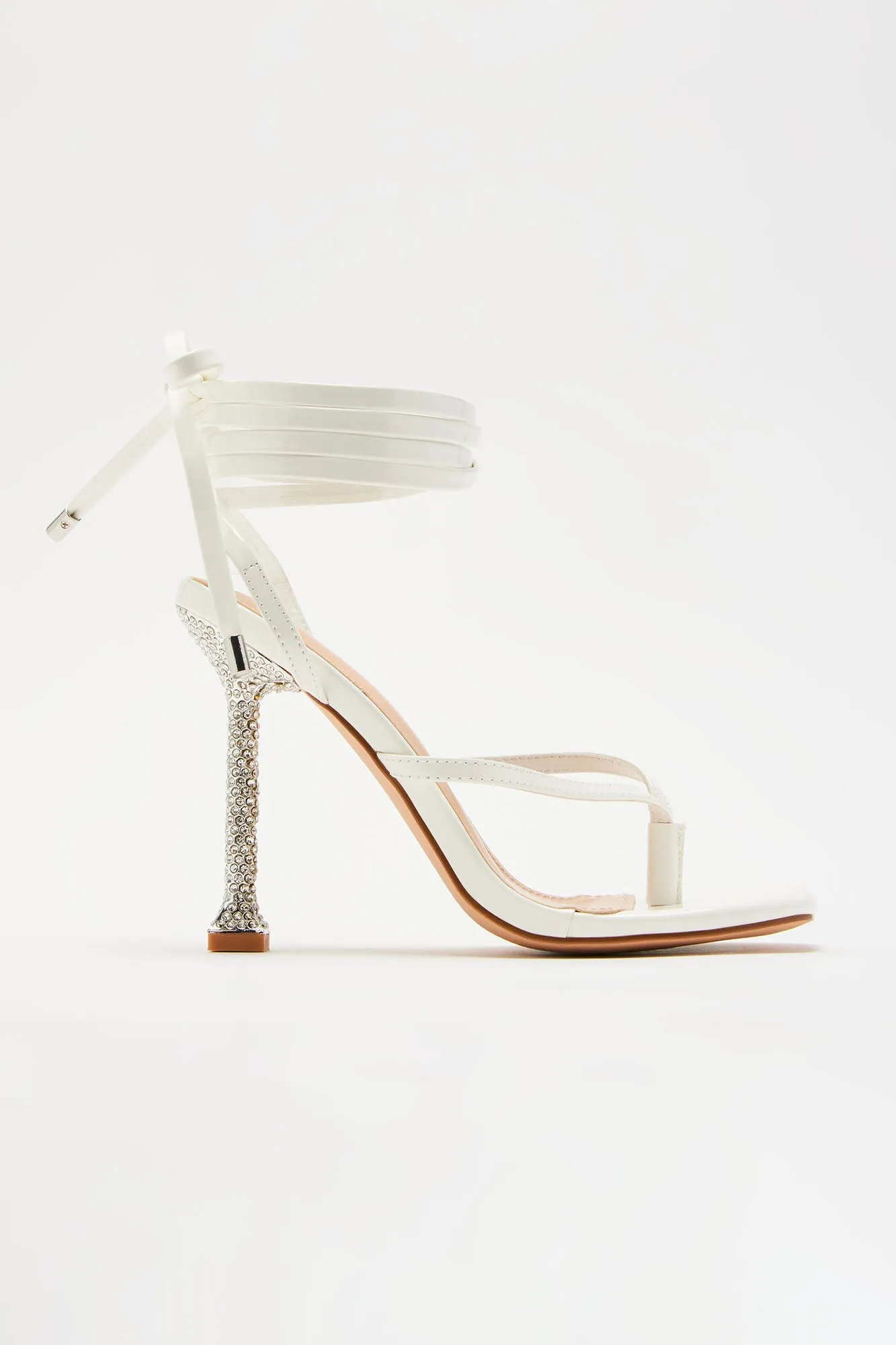 Amozae-Analise Wrap Up Heeled Sandals - White