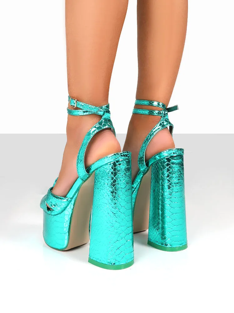 Amozae-Metallic Platform High Heels