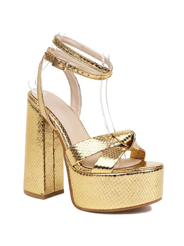 Amozae-Metallic Platform High Heels