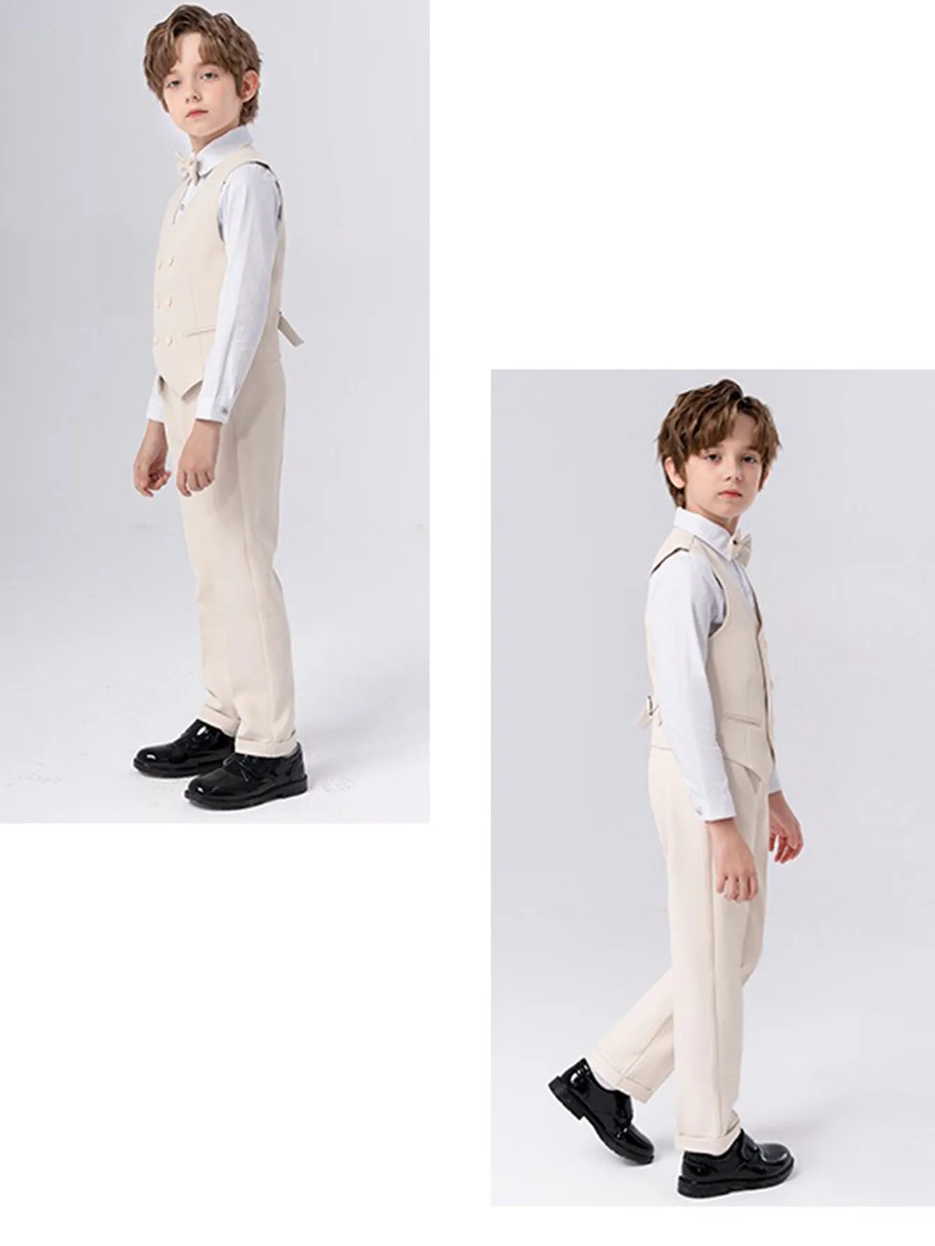 Boys dress vest set (long-sleeved shirt   vest   long pants   bow tie)