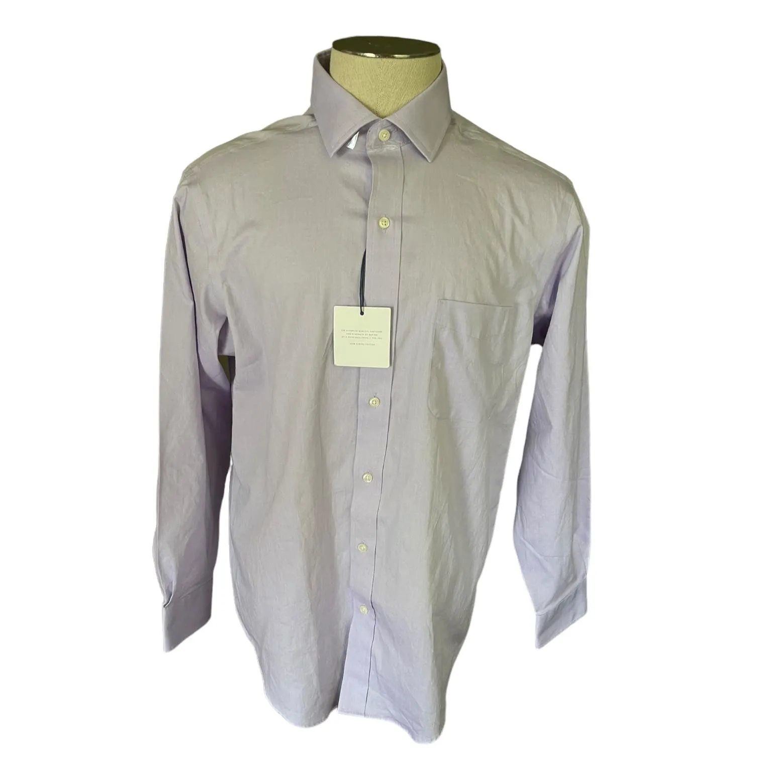 Buttoned Down Cotton Lavender Collared Shirt Size 34 16