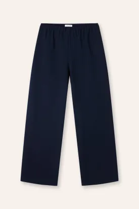 CADY wide-leg pants (Navy)