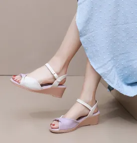 Comfy Stride Wedge Sandals - Lavender (163.013)