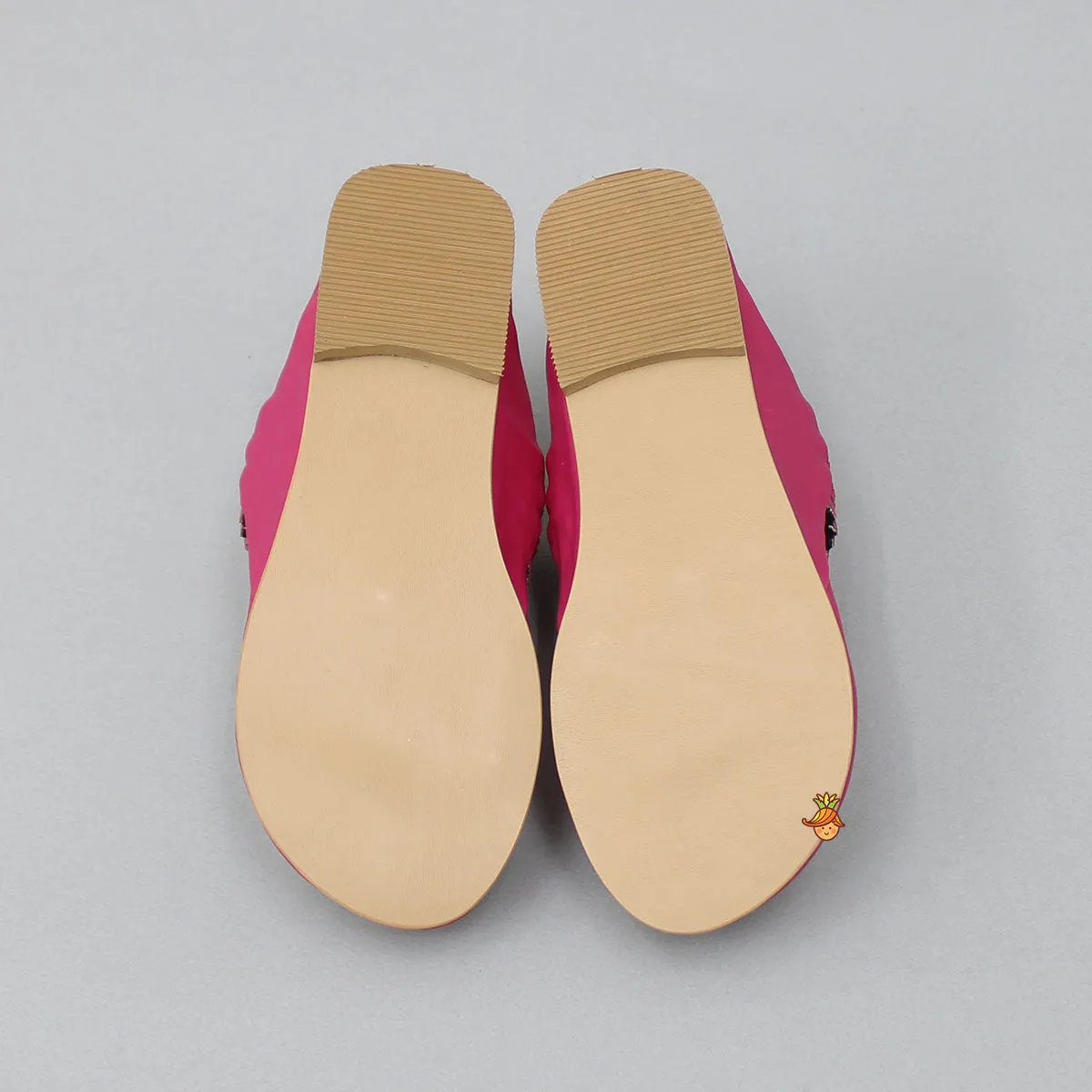 Fuchsia Pink Plain Kolhapuri Flats