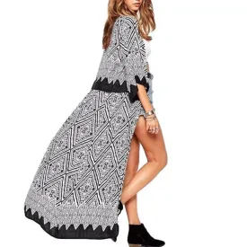 Geometric Pattern Maxi Kimono