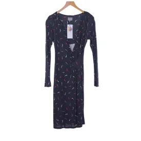 Ghost Dark Grey Patterned Long Sleeved Dress UK Size 10