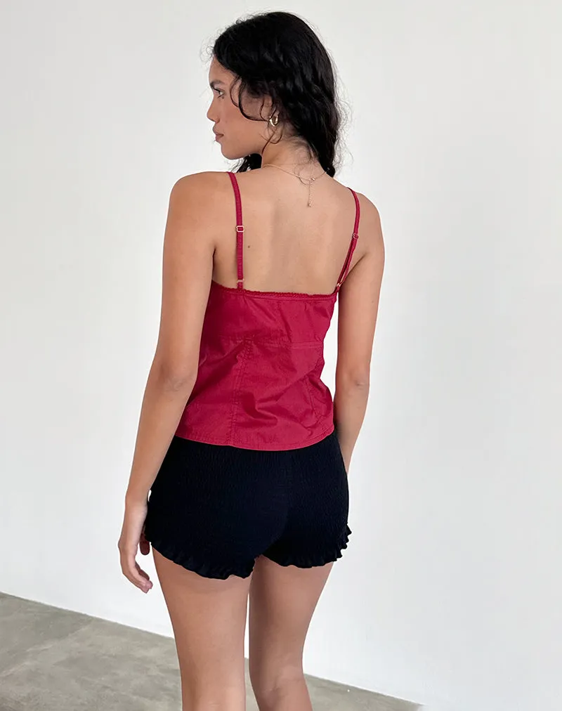 Jepuni Cami Top in Adrenaline Red