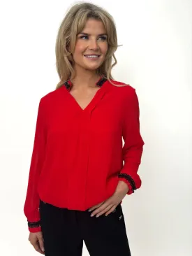 Kate And Pippa Kira Long Sleeve V Neck blouse. 6 colours