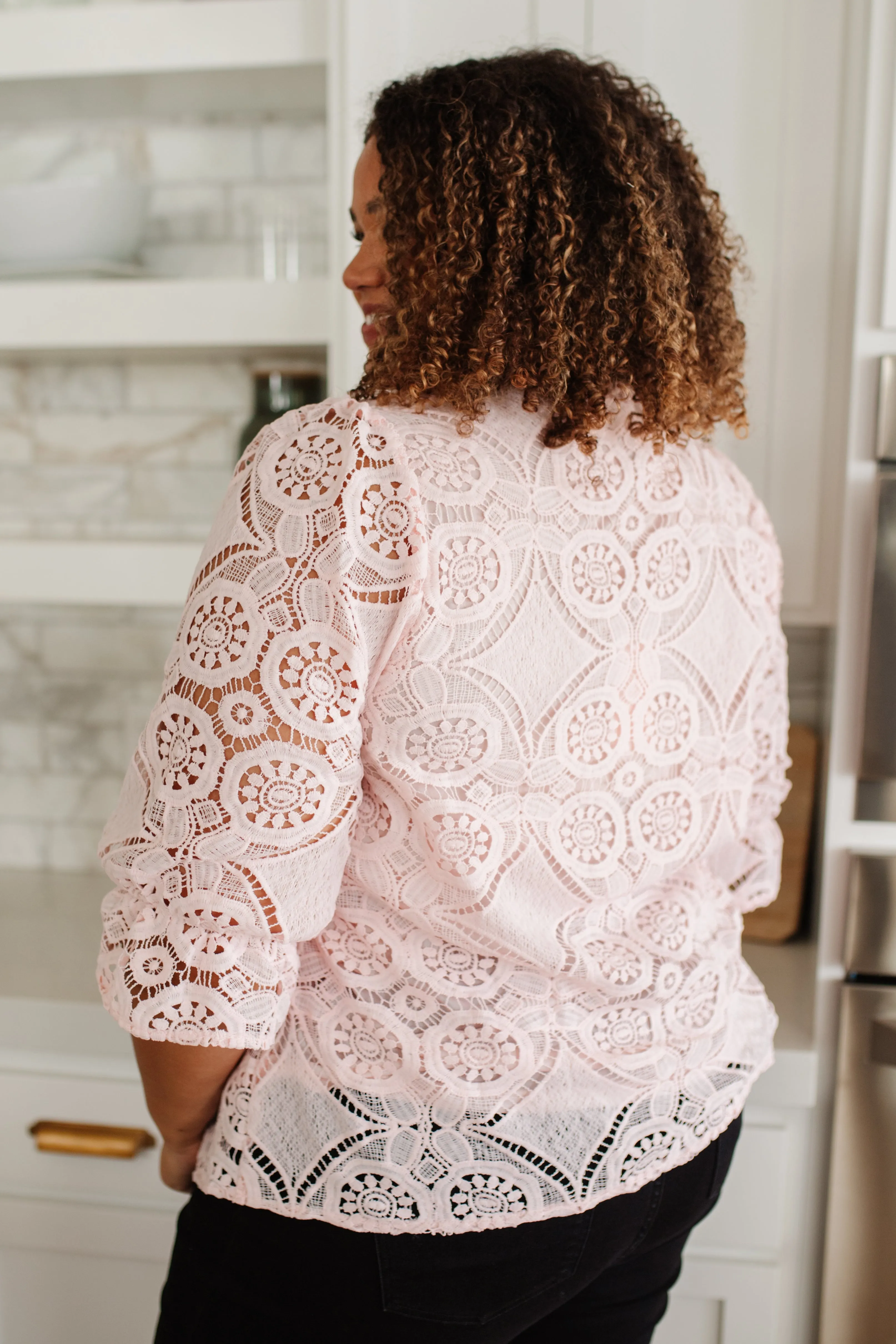 Lace Surprise Blouse In Pink