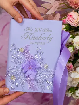 Lilac Quinceanera Bible (Spanish version)