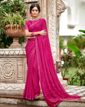 Mitasha Red Zari Georgette Saree for Women