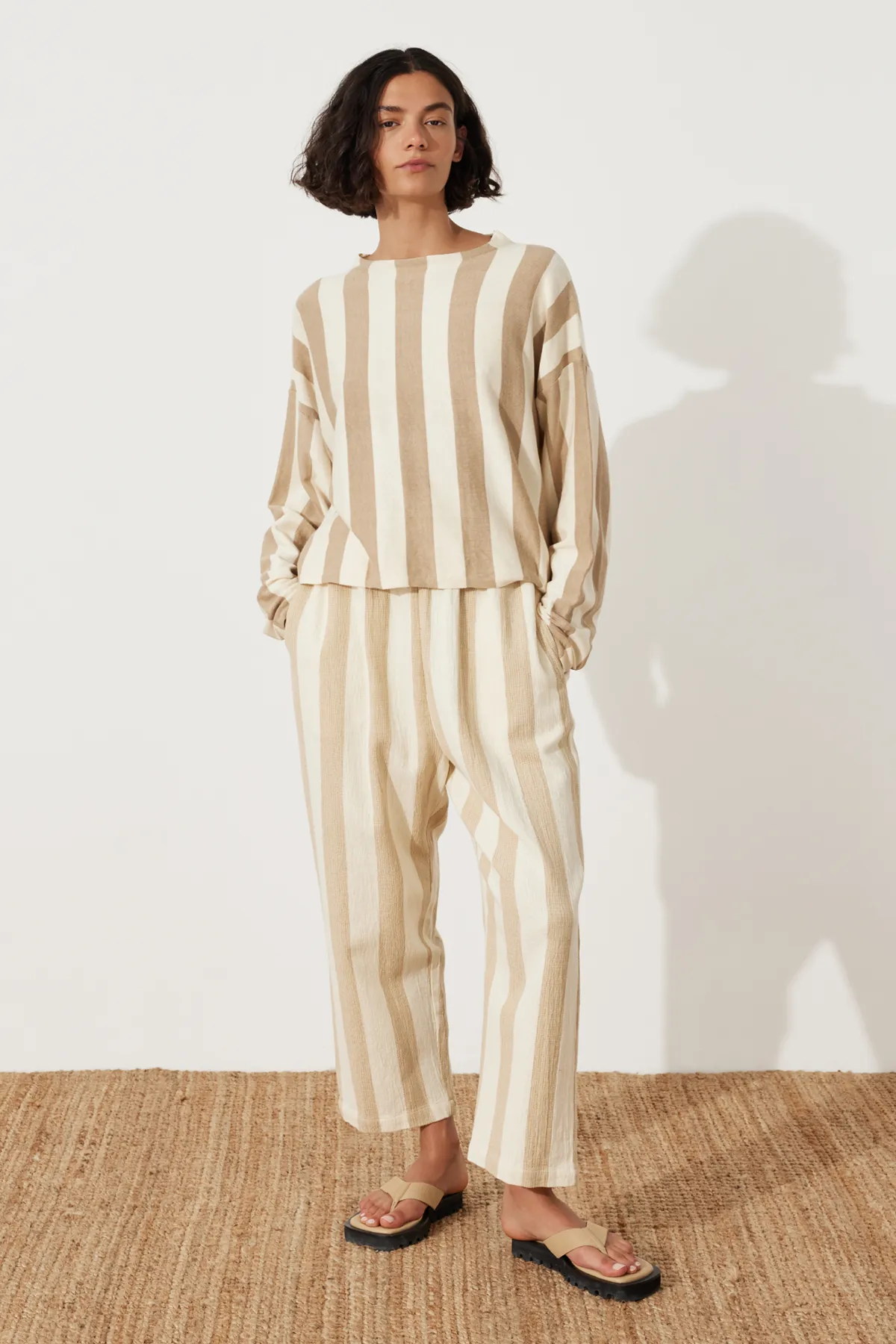 Natural Stripe Organic Cotton Pant