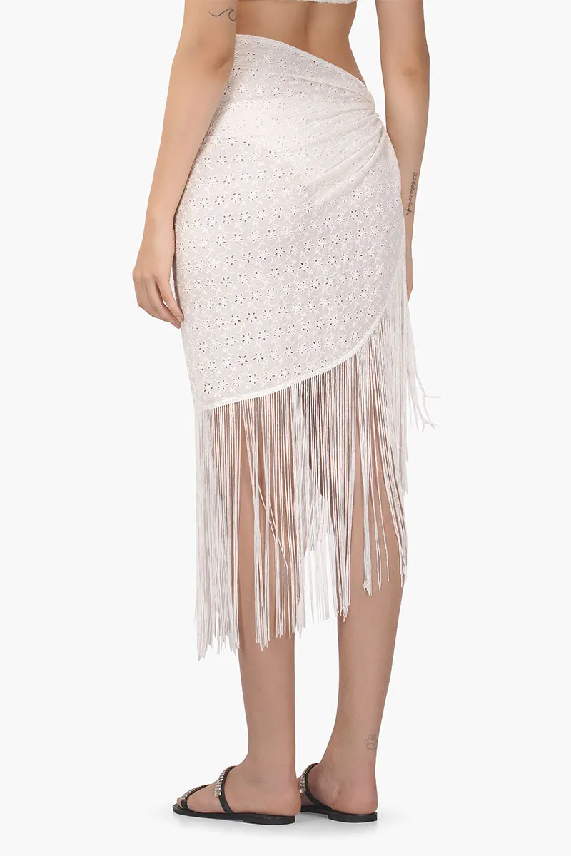 Pollo Fringe Wrap Skirt