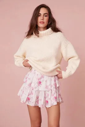 Ruffle Mini Skirt ~ Warm Pink Cloud