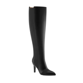 The Knee High Boot Coal Leather   Stiletto Heel Kit 4 Coal