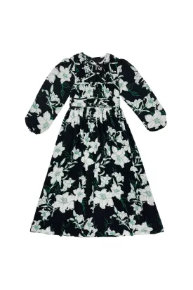 White and Green Floral Vera Dress