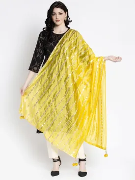 Women'S Yellow Gotta Patti Silk Dupatta